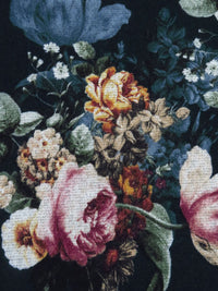 Midnight Blue/Dark Goldenrod/Deep Moss Green/Multi Polyester/Lycra Floral Print Sweater Knit 56W