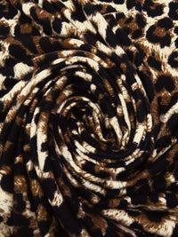 Black/Wheat/Chocolate Polyester/Lycra Animal Print Brushed Sweater Knit 58W