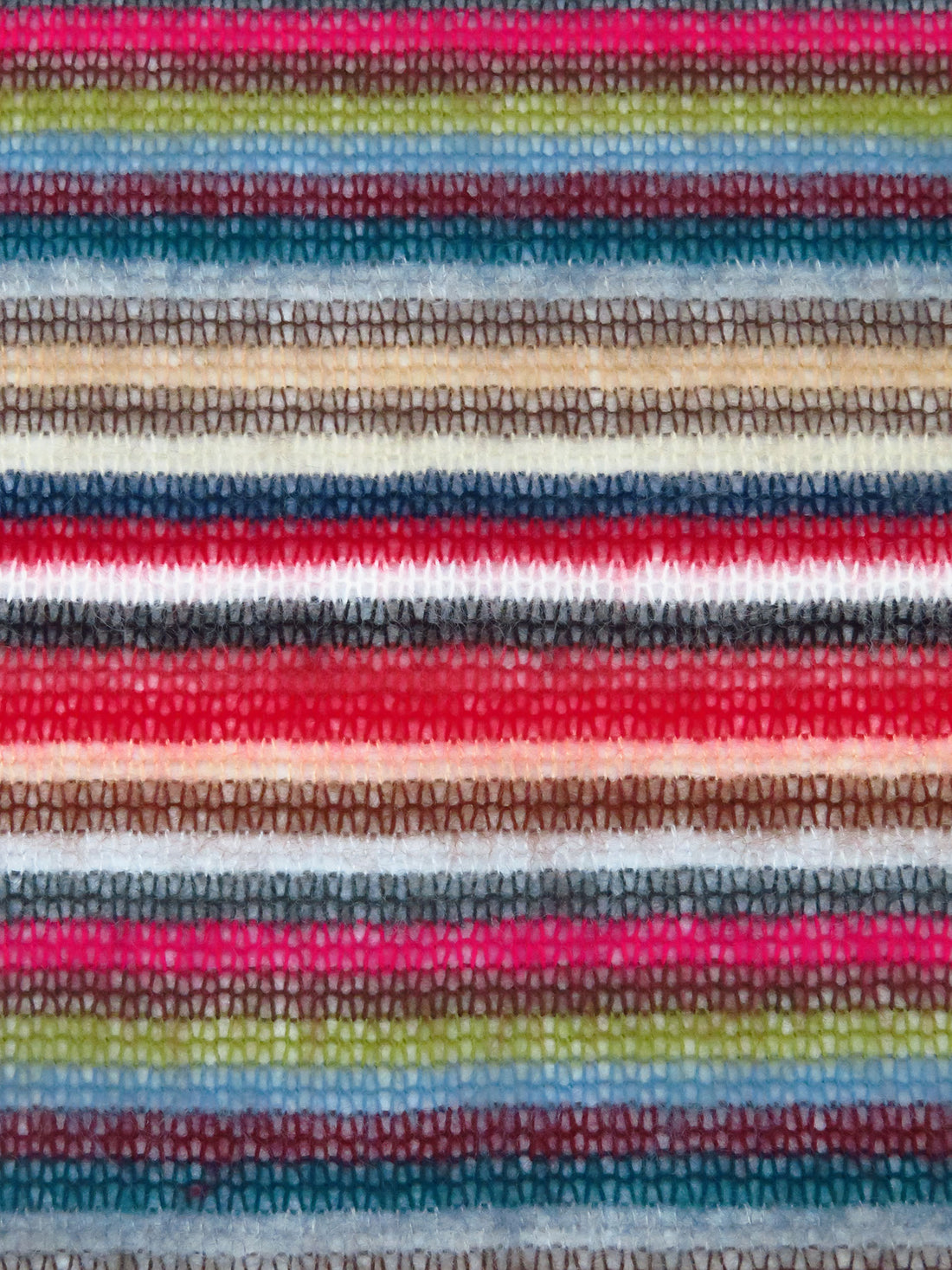 Black/Scarlet/Dusty Lime/Multi 100% Polyester Horizontal Stripe Open Weave Sweater Knit 56W