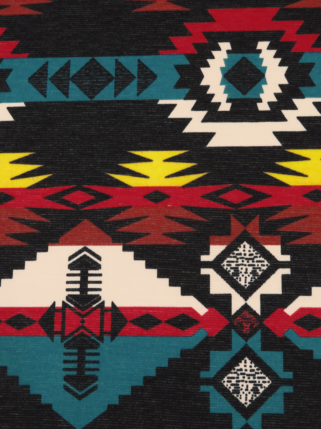 Dark Charcoal/Teal/Dark Burnt Red/Multi Polyester/Lycra Tribal Print Ponte Knit 56W