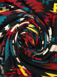Dark Charcoal/Teal/Dark Burnt Red/Multi Polyester/Lycra Tribal Print Ponte Knit 56W