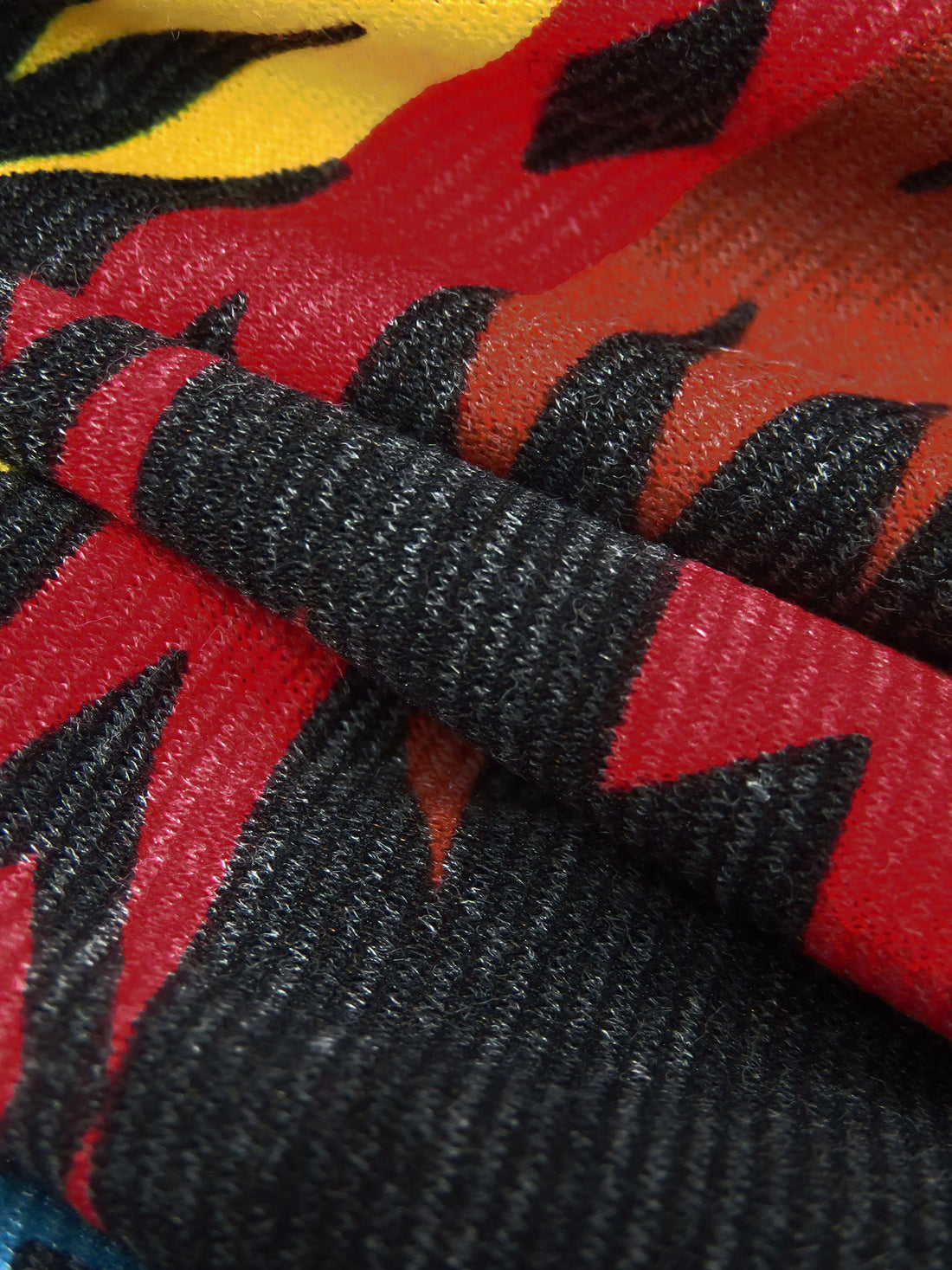 Dark Charcoal/Teal/Dark Burnt Red/Multi Polyester/Lycra Tribal Print Ponte Knit 56W