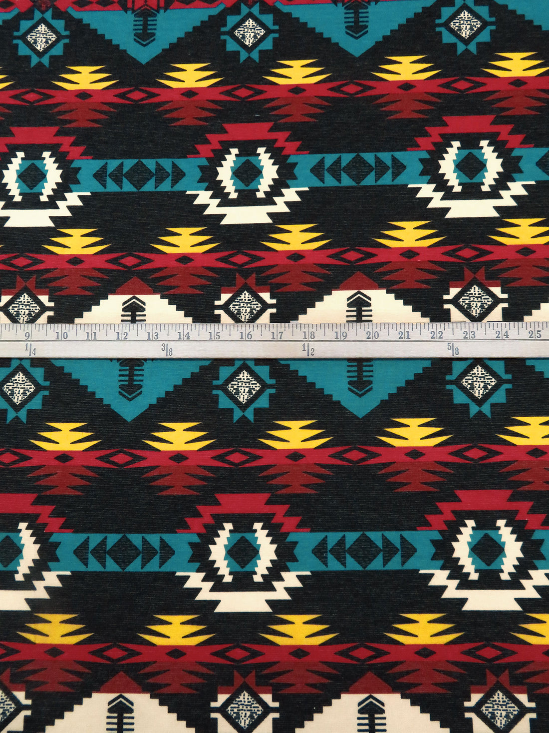 Dark Charcoal/Teal/Dark Burnt Red/Multi Polyester/Lycra Tribal Print Ponte Knit 56W