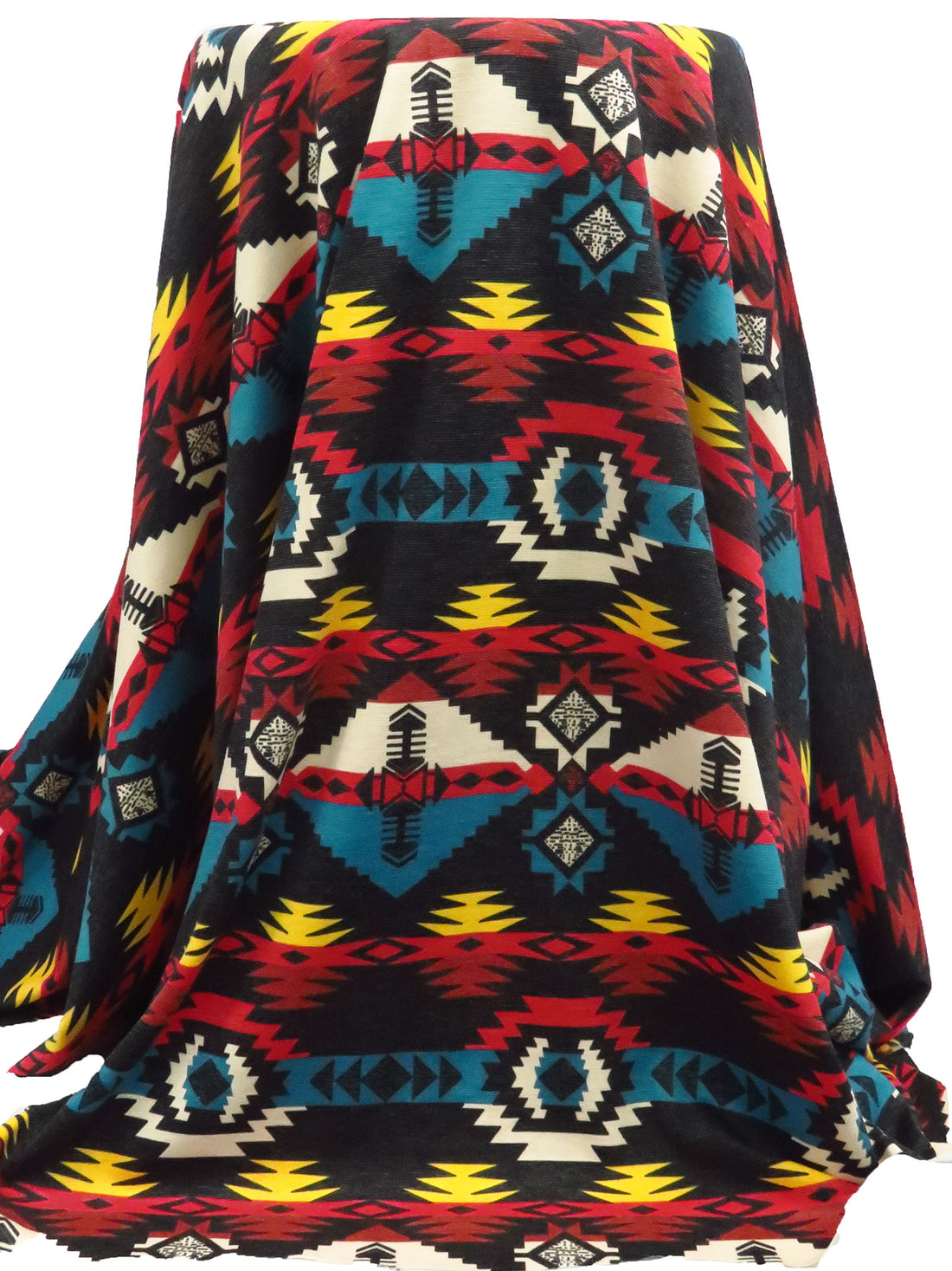 Dark Charcoal/Teal/Dark Burnt Red/Multi Polyester/Lycra Tribal Print Ponte Knit 56W