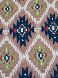Dark Navy/Smoky Pink/Cinnabar/Multi Polyester/Lycra Tribal Print Sweater Knit 54W