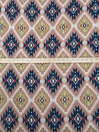 Dark Navy/Smoky Pink/Cinnabar/Multi Polyester/Lycra Tribal Print Sweater Knit 54W