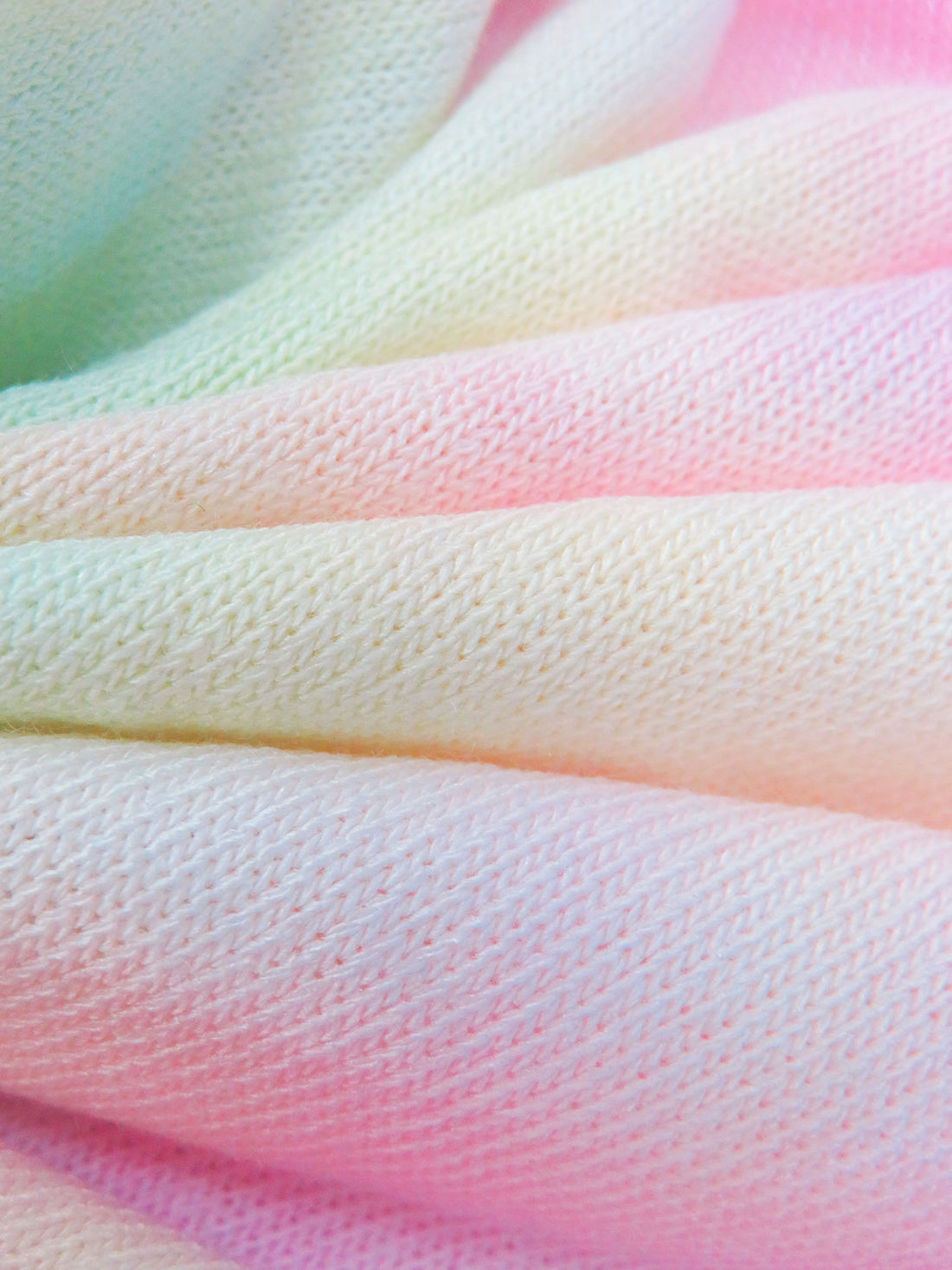 Pale Lemon/Cotton Candy Pink/White/Multi Polyester/Rayon/Lycra Tie-Dye Print Sweater Knit 58W