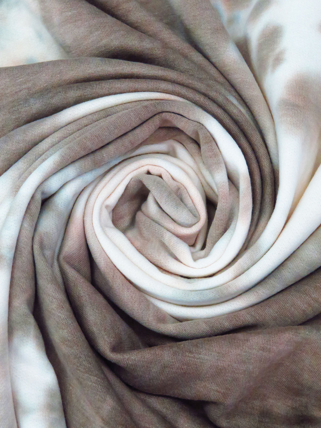 Deep Taupe/White/Steel/Multi Polyester/Rayon/Lycra Tie-Dye Print Sweatshirt Knit 58W