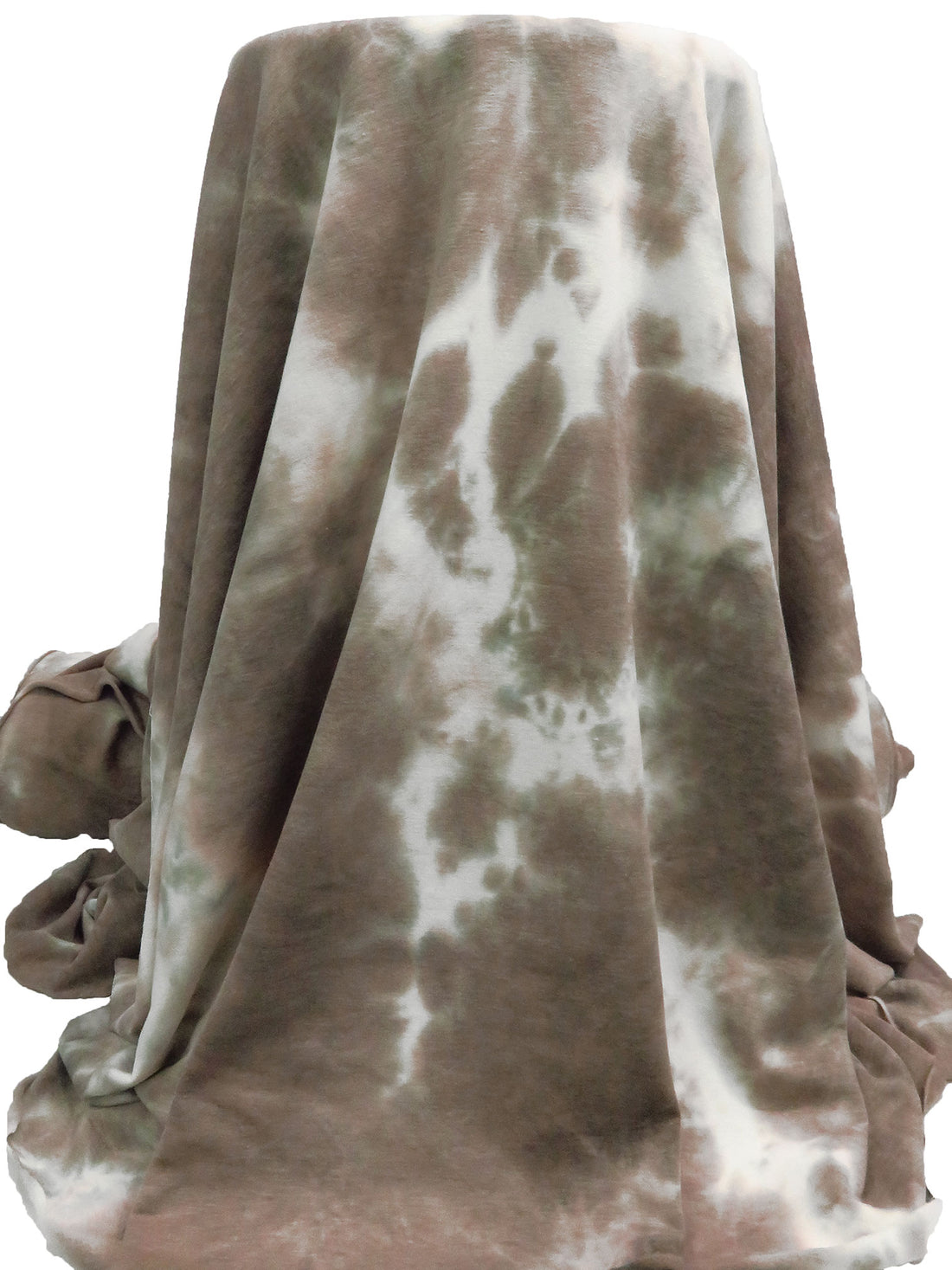 Deep Taupe/White/Steel/Multi Polyester/Rayon/Lycra Tie-Dye Print Sweatshirt Knit 58W