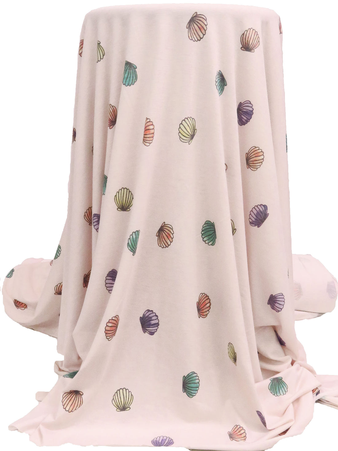 Lotion Pink/Dusty Terra Cotta/Dusty Teal/Multi Polyester/Lycra Sea Shell Print Jersey Knit 54W