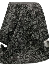Black/Castle Gray Cotton/Lycra Stylized Paisley Print Stretch Twill Bottom Weight Woven 48W