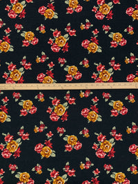 Black/Goldenrod/Auburn/Multi Polyester/Lycra Floral Print Sweater Knit 56W