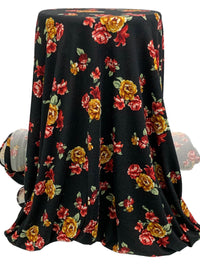 Black/Goldenrod/Auburn/Multi Polyester/Lycra Floral Print Sweater Knit 56W