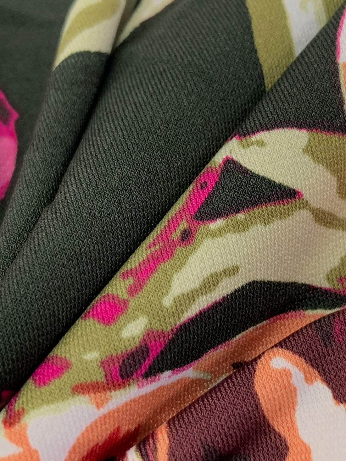 Midnight Forest/Dark Fuchsia/Amber/Multi Polyester/Lycra Floral Print ITY Knit 60W