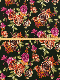Midnight Forest/Dark Fuchsia/Amber/Multi Polyester/Lycra Floral Print ITY Knit 60W
