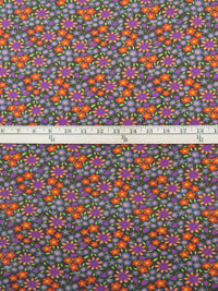 Mossy Gray/Plum/Rust/Multi Polyester/Lycra Wildflower Print Jersey Knit 58W