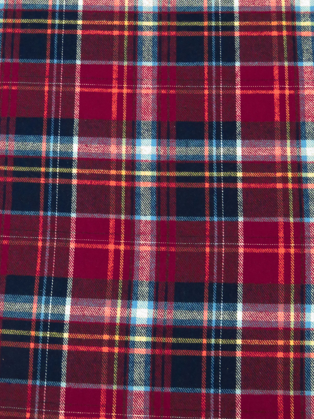 Claret/Midnight Navy/Butter/Multi 100% Cotton Plaid Weave Yarn-Dyed Flannel Shirting - NY Designer - 56W