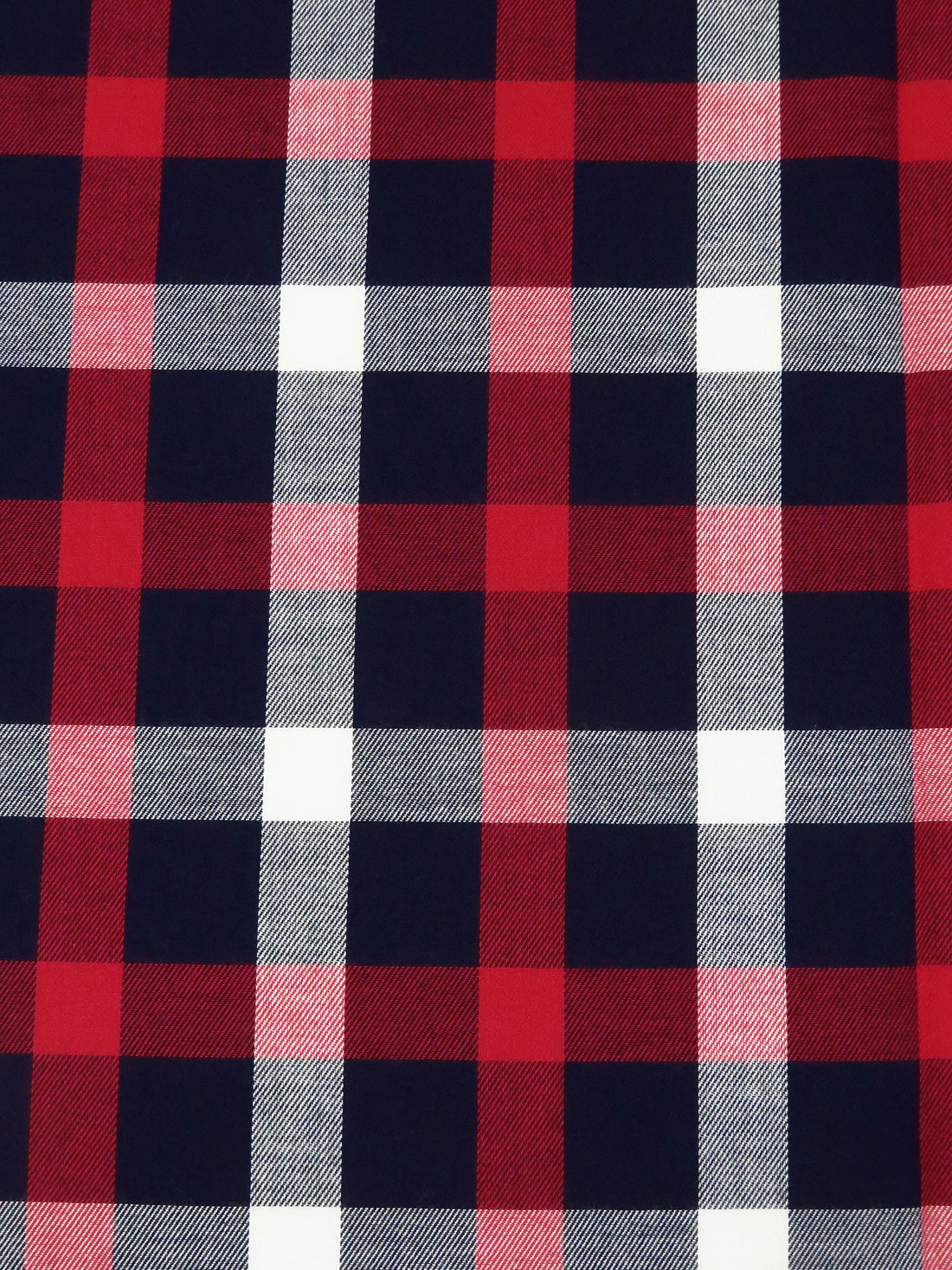 Midnight Navy/White/Crimson Cotton/Rayon Plaid Weave Yarn-Dyed Shirting - NY Designer - 58W