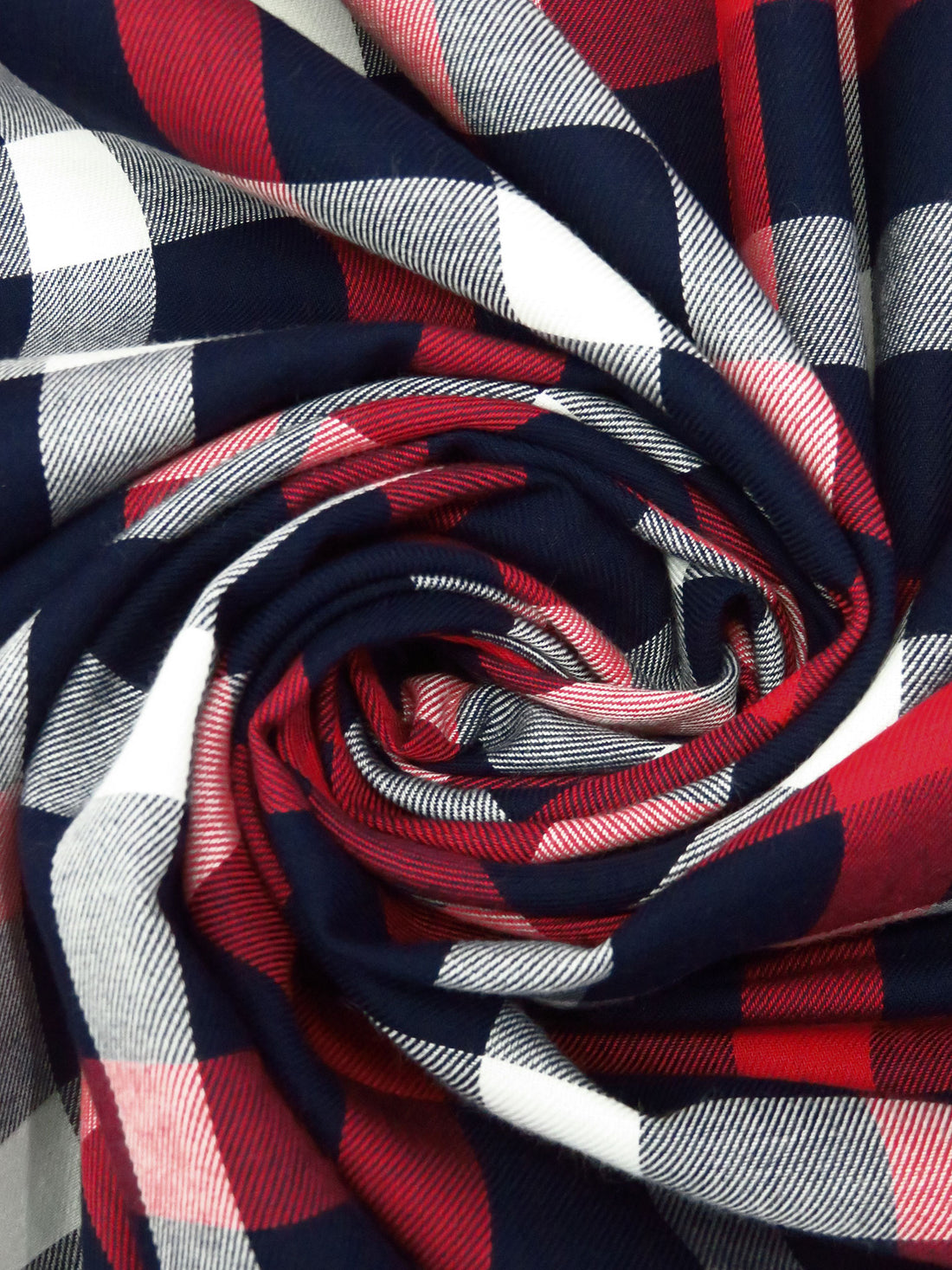 Midnight Navy/White/Crimson Cotton/Rayon Plaid Weave Yarn-Dyed Shirting - NY Designer - 58W