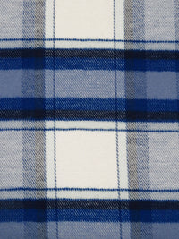 Off-White/Dark Blue/Midnight Navy/Multi Polyester/Rayon/Lycra Plaid Weave Coating - NY Designer - 54W