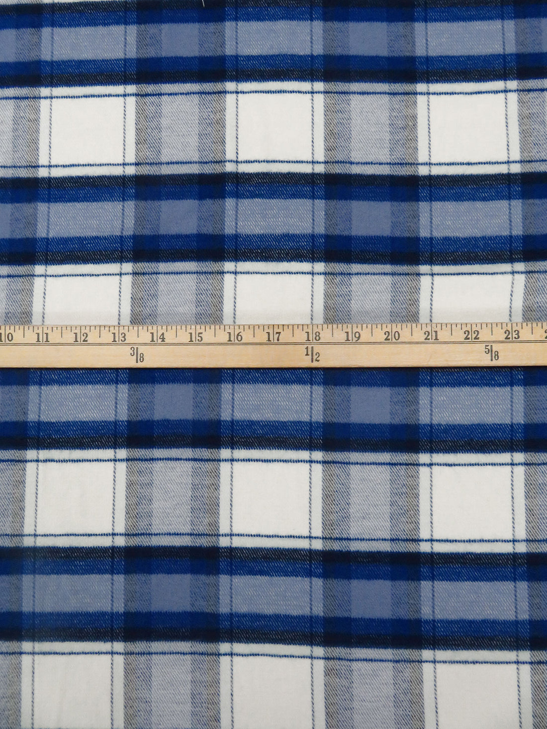 Off-White/Dark Blue/Midnight Navy/Multi Polyester/Rayon/Lycra Plaid Weave Coating - NY Designer - 54W