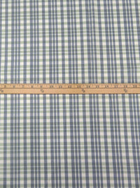 Sage/Flax/Slate Gray/Multi 100% Cotton Yarn-Dyed Plaid Weave Shirting - NY Designer - 56W