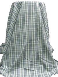 Sage/Flax/Slate Gray/Multi 100% Cotton Yarn-Dyed Plaid Weave Shirting - NY Designer - 56W