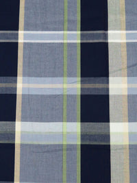 Midnight Navy/Sage/Slate Gray/Multi Cotton/Rayon Yarn-Dyed Plaid Weave Shirting - NY Designer - 56W