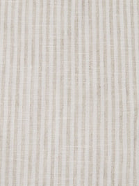 White/Sand 100% Linen Vertical Stripe Weave Shirt Weight Woven - NY Designer - 56W