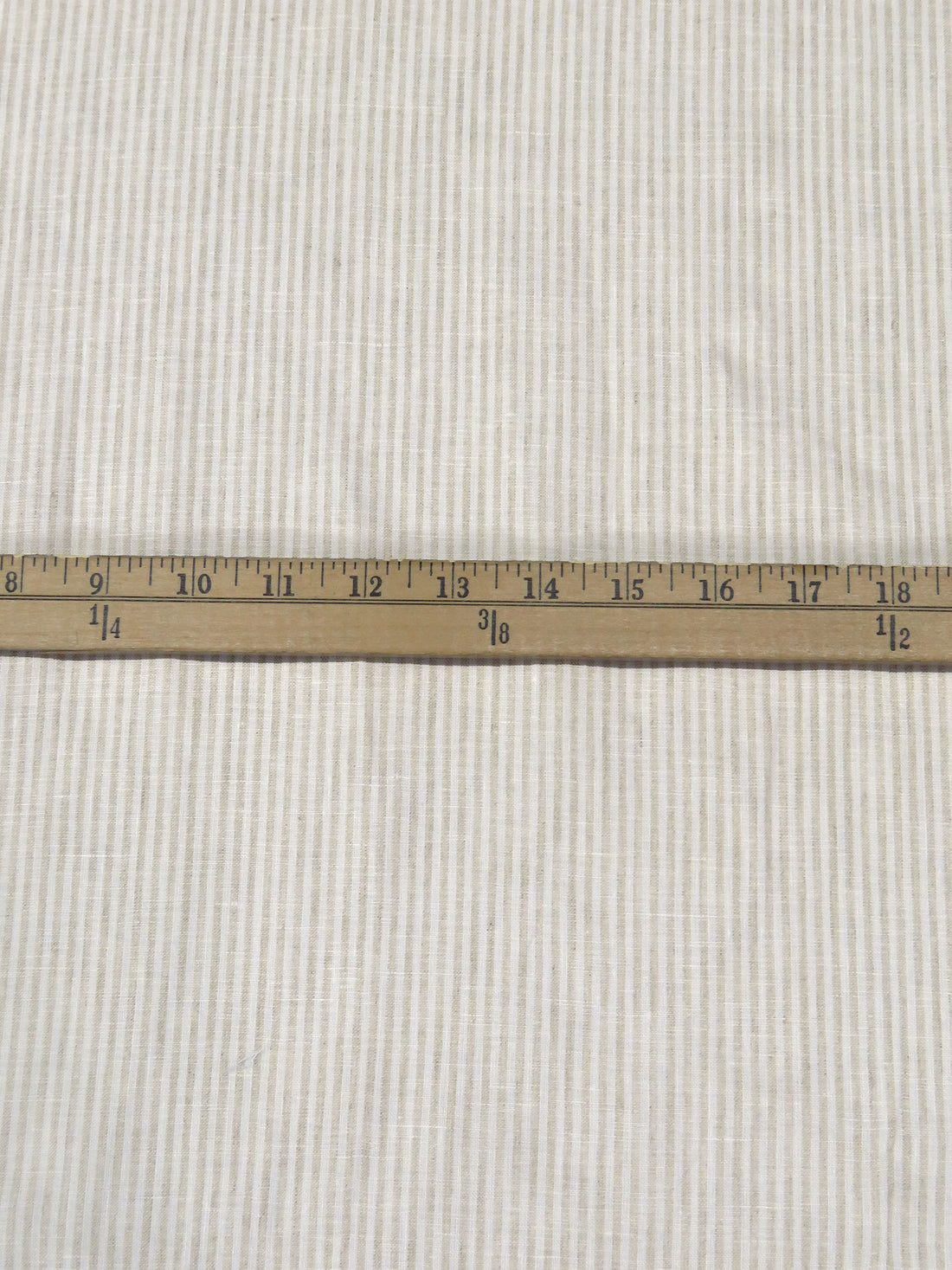 White/Sand 100% Linen Vertical Stripe Weave Shirt Weight Woven - NY Designer - 56W