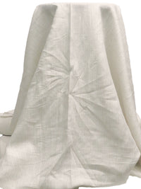 White/Sand 100% Linen Vertical Stripe Weave Shirt Weight Woven - NY Designer - 56W