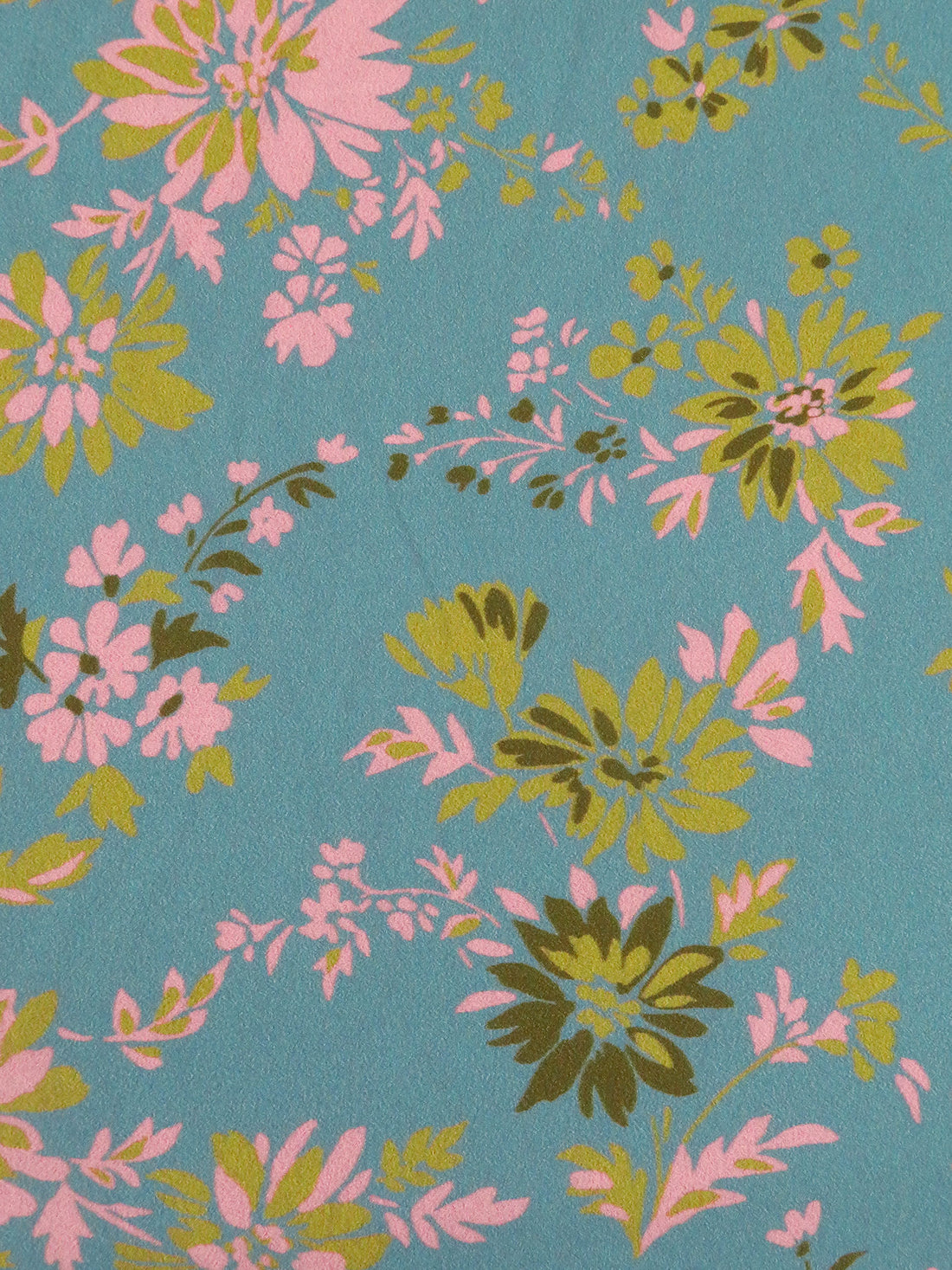 Green Sheen/Melon/Olive/Multi 100% Rayon Floral Print Crepe - NY Designer - 54W