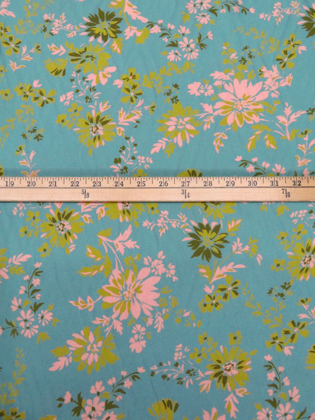 Green Sheen/Melon/Olive/Multi 100% Rayon Floral Print Crepe - NY Designer - 54W
