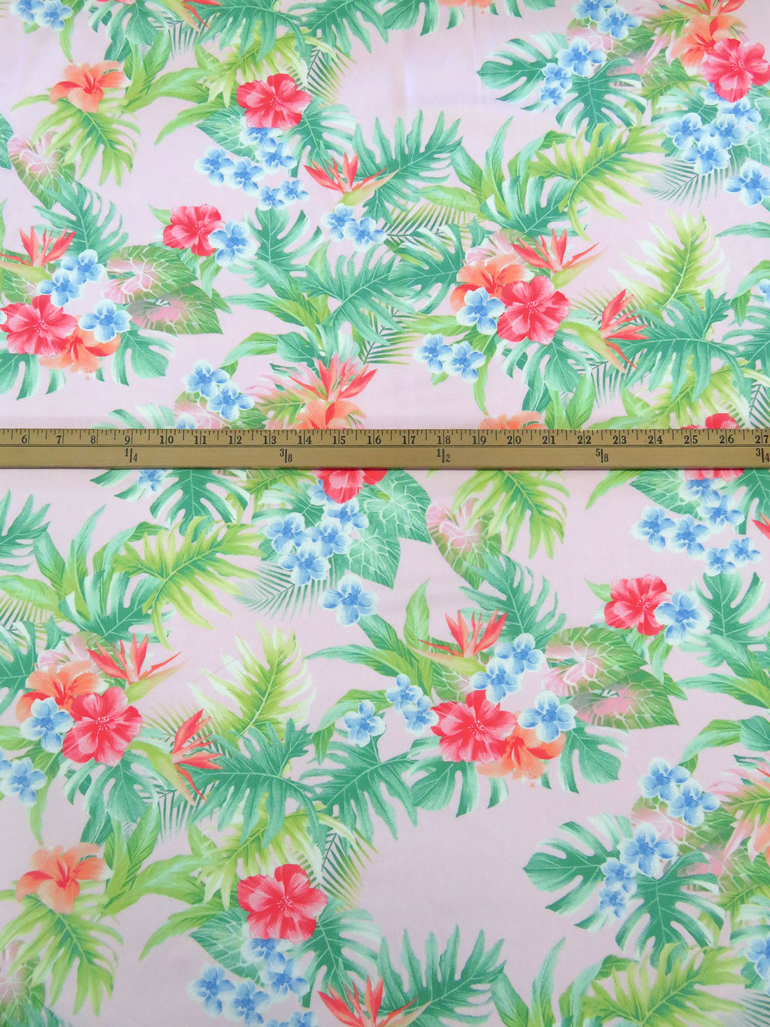 Pale Pink/Mint/Amaranth/Multi 100% Cotton Tropical Floral & Fauna Print Sateen Shirting - NY Designer - 60W