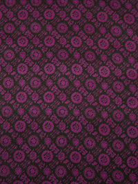 Warm Black/Dark French Plum 100% Rayon Abstract Medallion Print Twill - NY Designer - 60W
