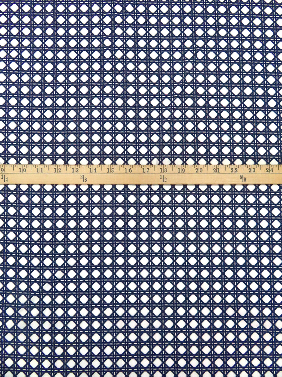 White/Midnight Navy/Dim Gray Cotton/Rayon Geometric Latticework Print Lawn - NY Designer - 56W