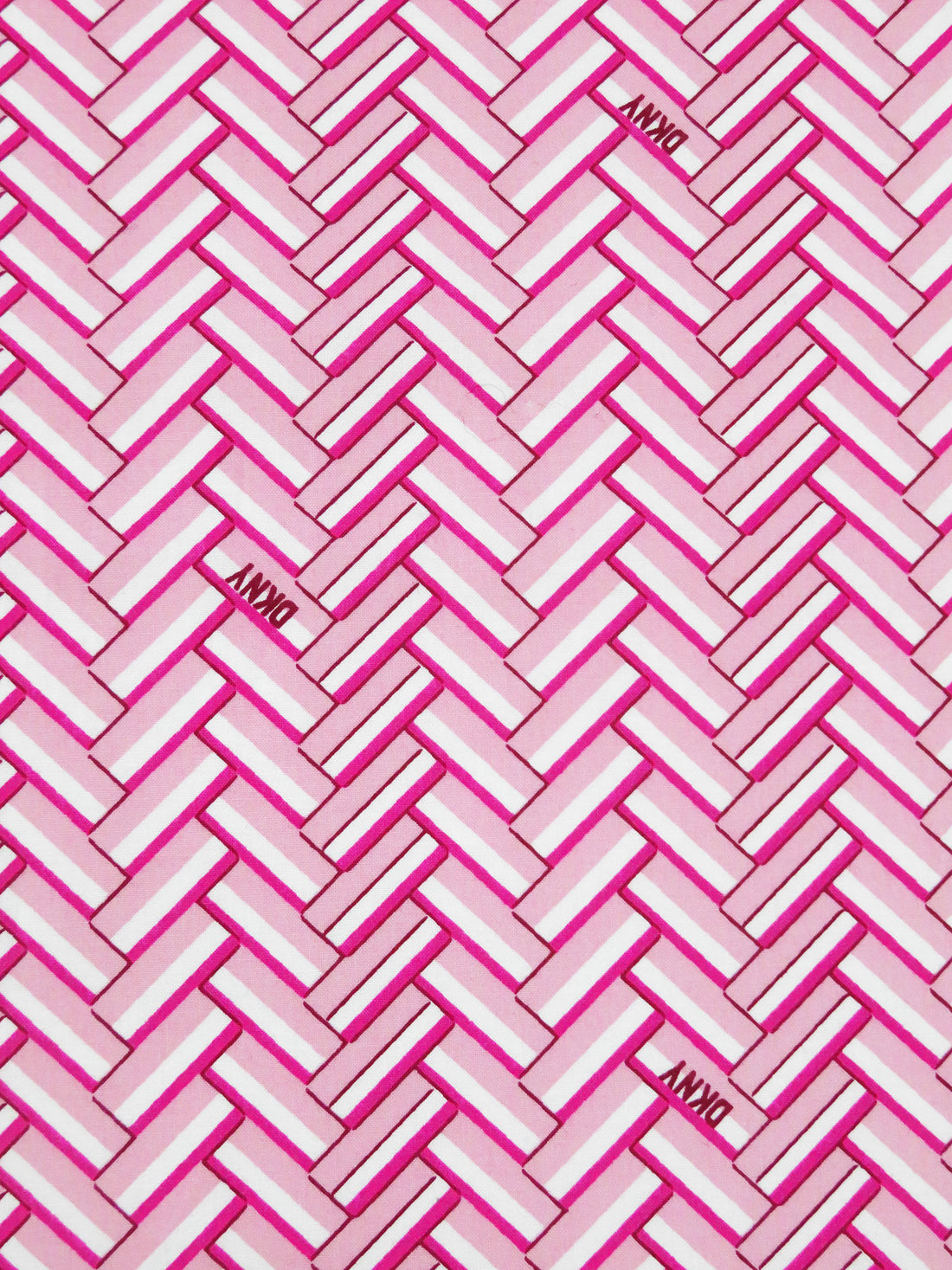 Deep Cerise/Soft Pink/White/Antique Ruby 100% Cotton Herringbone DKNY Print Lawn - NY Designer - 56W
