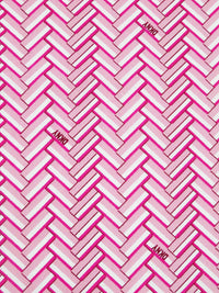 Deep Cerise/Soft Pink/White/Antique Ruby 100% Cotton Herringbone DKNY Print Lawn - NY Designer - 56W