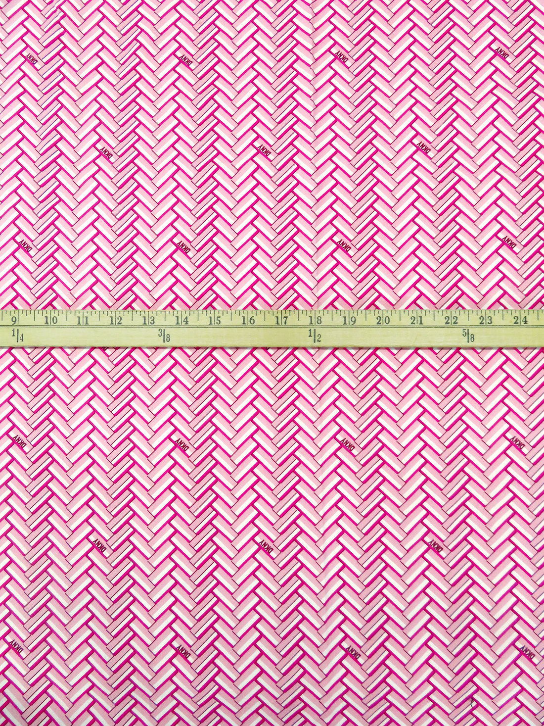 Deep Cerise/Soft Pink/White/Antique Ruby 100% Cotton Herringbone DKNY Print Lawn - NY Designer - 56W