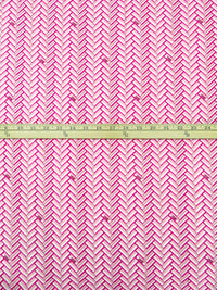 Deep Cerise/Soft Pink/White/Antique Ruby 100% Cotton Herringbone DKNY Print Lawn - NY Designer - 56W