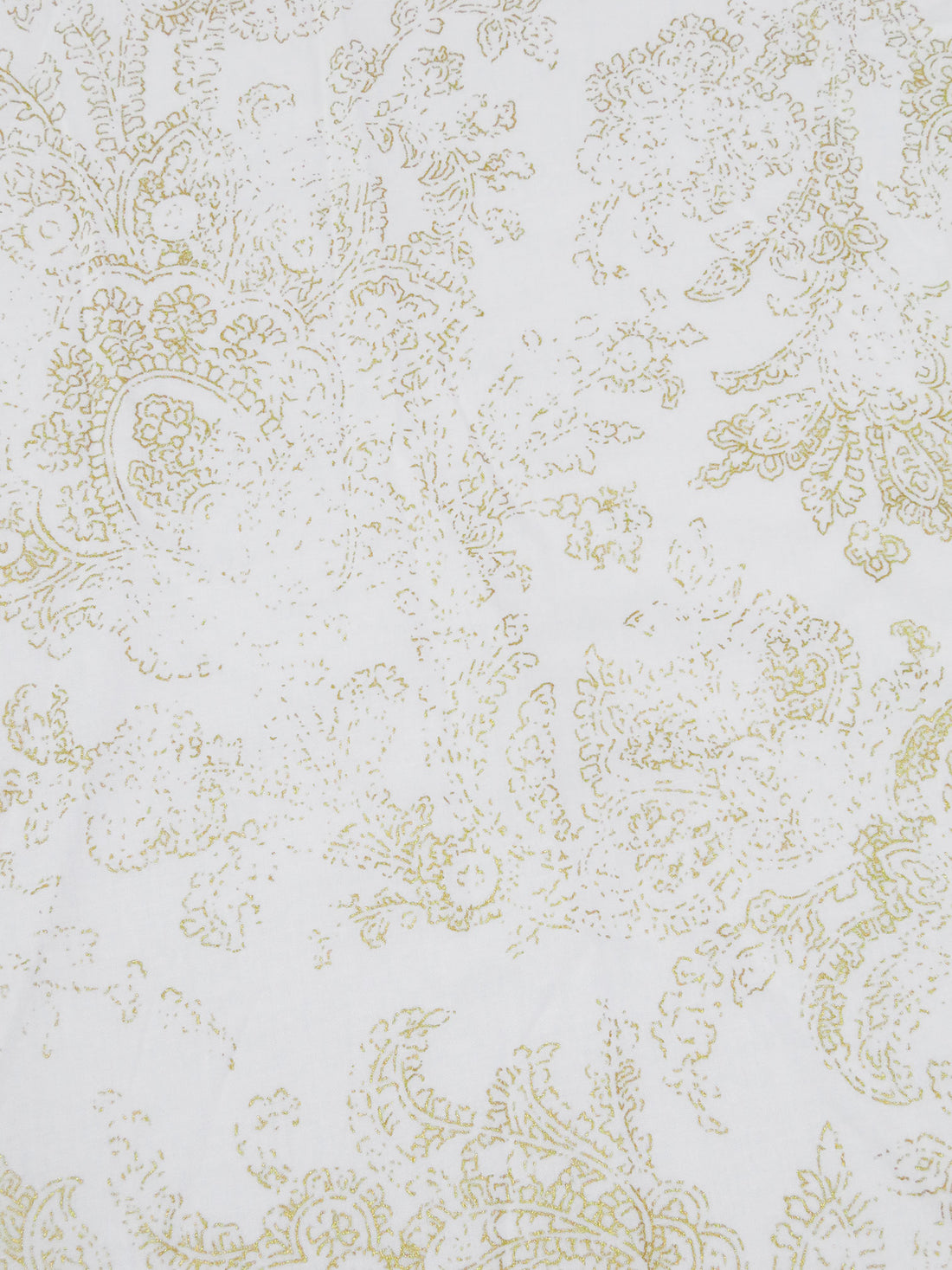 White/True Gold 100% Cotton Fading Ornate Scrollwork Print Lawn - NY Designer - 52W