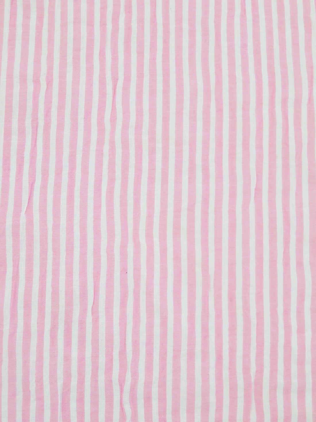 White/Bubblegum Pink Cotton/Lycra Vertical Stripe Weave Crinkle Voile - NY Designer - 60W