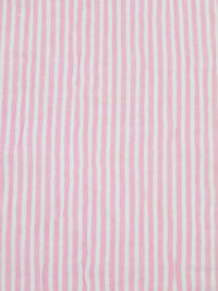 White/Bubblegum Pink Cotton/Lycra Vertical Stripe Weave Crinkle Voile - NY Designer - 60W