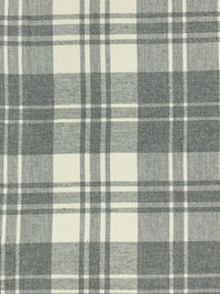 Alabaster/Dim Gray 100% Cotton Plaid Weave Yarn-Dyed Double Faced Flannel - NY Designer - 58W