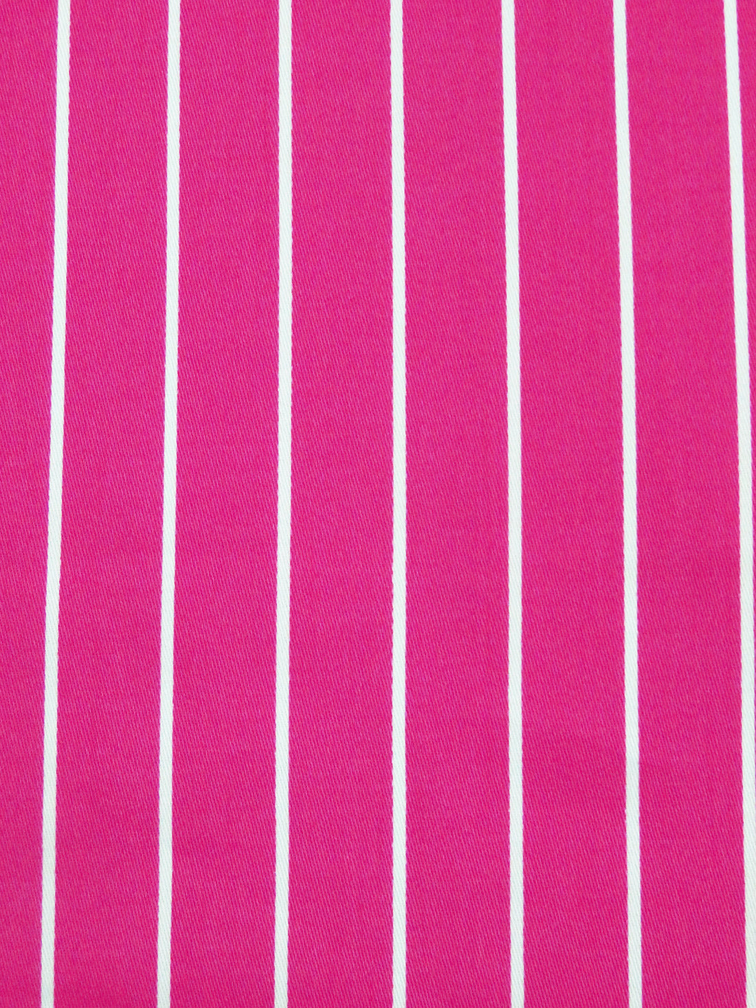 Vivid Cerise/White Cotton/Rayon Vertical Stripe Print Sateen Shirting - NY Designer - 54W