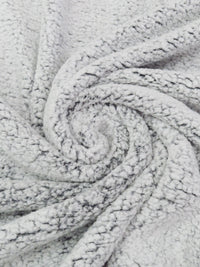 Soft White/Dark Lead Gray 100% Polyester Double-Faced Sherpa Fleece - NY Designer - 58W