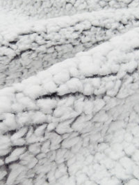 Soft White/Dark Lead Gray 100% Polyester Double-Faced Sherpa Fleece - NY Designer - 58W