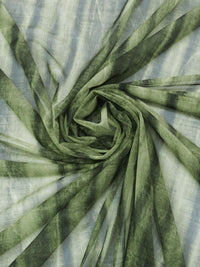 Bright Olive/Dill Green/Charcoal Nylon/Lycra Vertical Abstract Stripe Print Mesh Knit - NY Designer - 58W