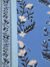 Cornflower/Pale Cerulean/Desert Sand/Multi Rayon/Nylon/Lycra Double Border Floral Print Stretch Twill Bottom Weight Woven - NY Designer - 52W