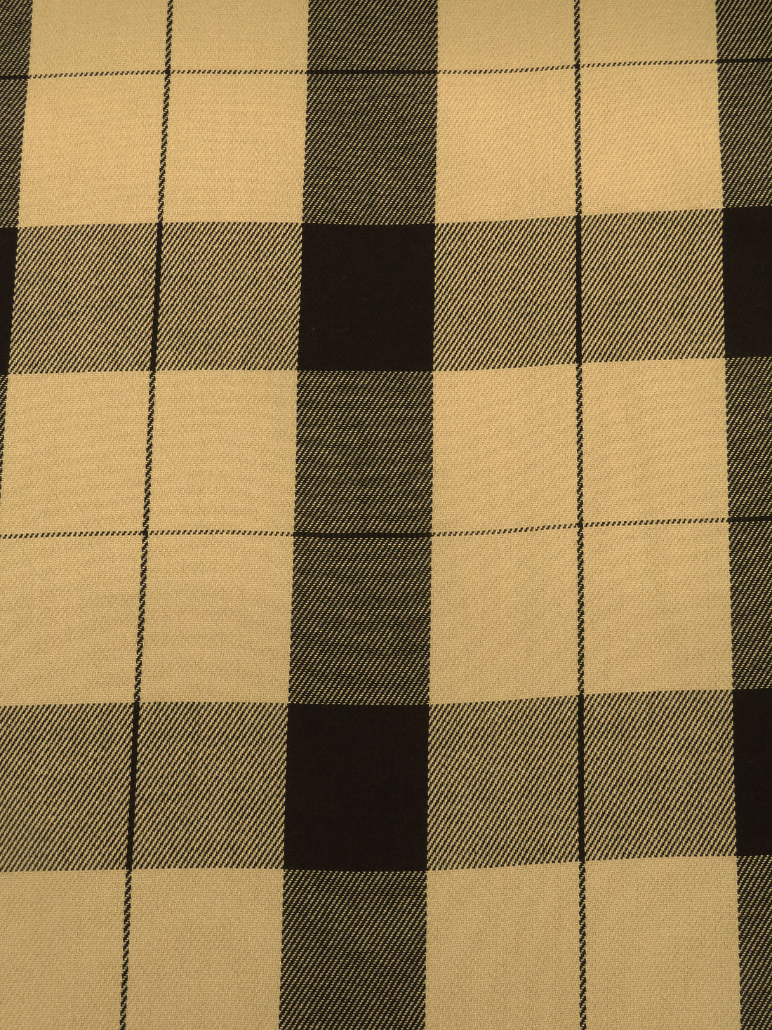 Black/Ginger Ale 100% Cotton Plaid Weave Twill Bottom Weight Woven - NY Designer - 58W